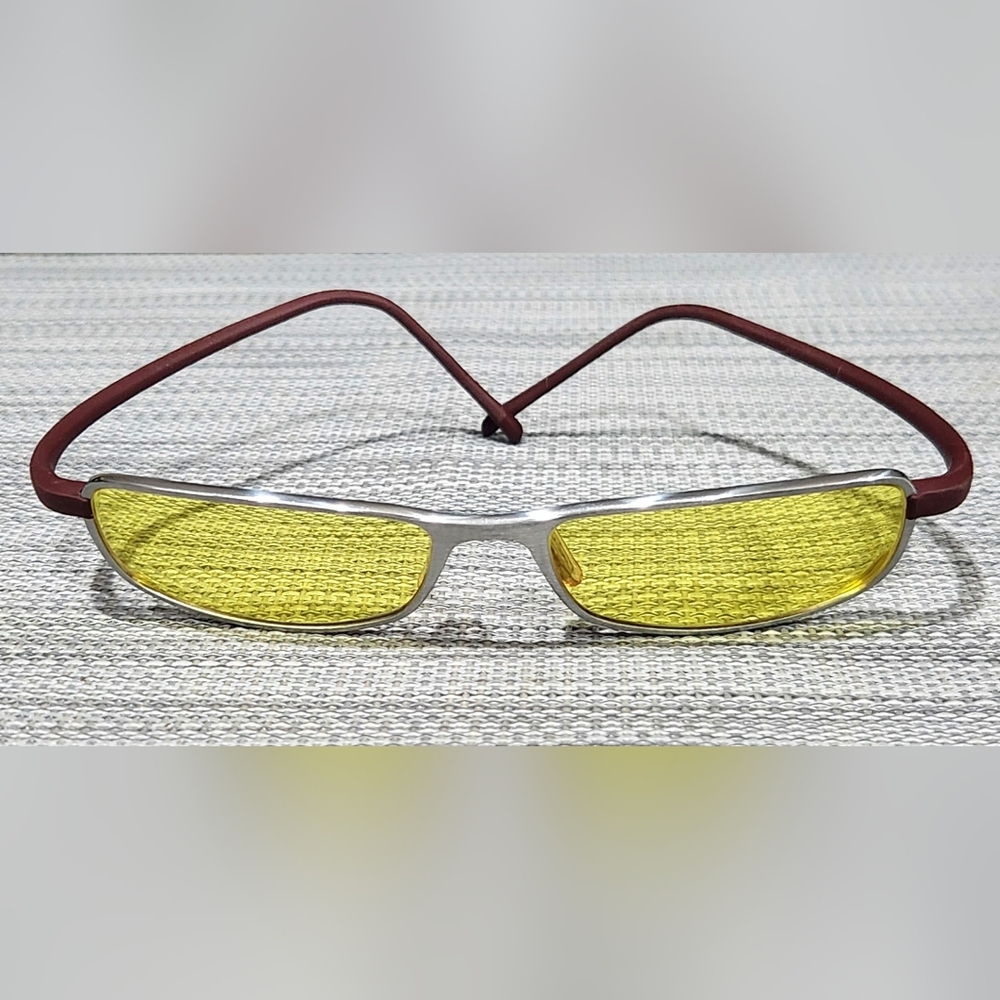 Tag Heuer Eyeglasses 2007 332 Brushed Grey Brown Stretched Square Frame France